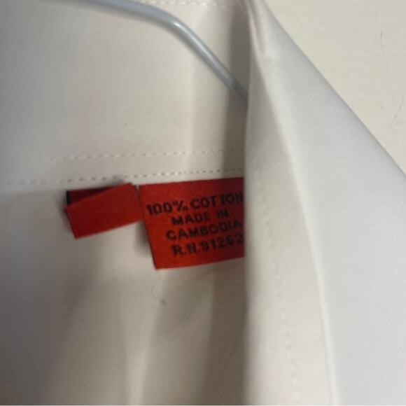 Mantoni Mens Classic White Button Up Dress Shirt Size 17 - 32/33 - Picture 2 of 6